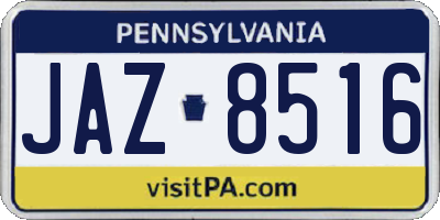 PA license plate JAZ8516