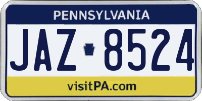 PA license plate JAZ8524