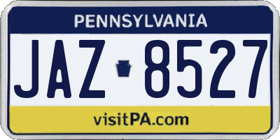 PA license plate JAZ8527