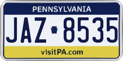 PA license plate JAZ8535