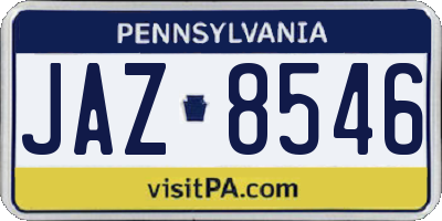 PA license plate JAZ8546