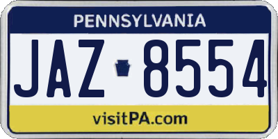 PA license plate JAZ8554