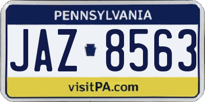PA license plate JAZ8563