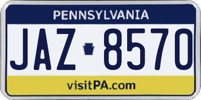 PA license plate JAZ8570