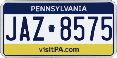 PA license plate JAZ8575