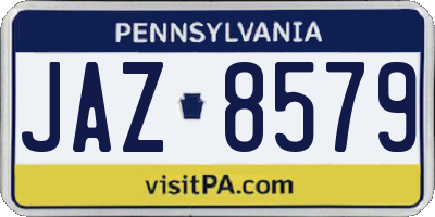 PA license plate JAZ8579