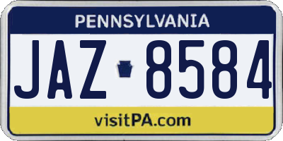 PA license plate JAZ8584