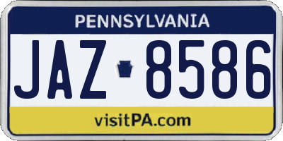 PA license plate JAZ8586