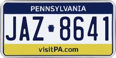 PA license plate JAZ8641