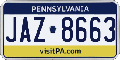 PA license plate JAZ8663