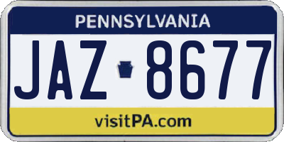 PA license plate JAZ8677