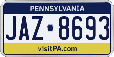 PA license plate JAZ8693