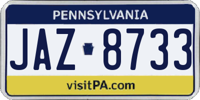 PA license plate JAZ8733