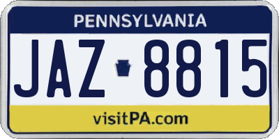 PA license plate JAZ8815