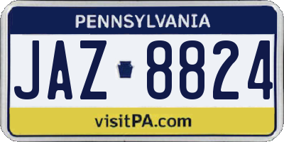 PA license plate JAZ8824