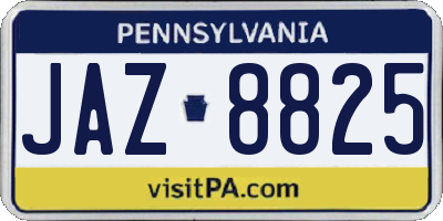 PA license plate JAZ8825