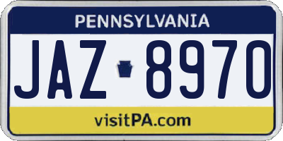 PA license plate JAZ8970