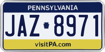 PA license plate JAZ8971