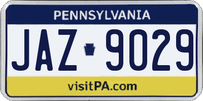 PA license plate JAZ9029