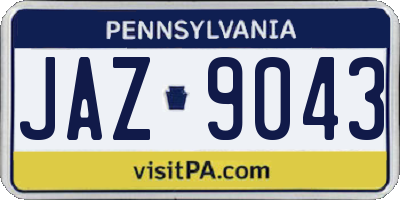 PA license plate JAZ9043
