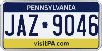 PA license plate JAZ9046