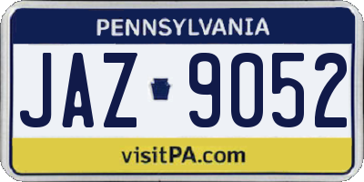 PA license plate JAZ9052
