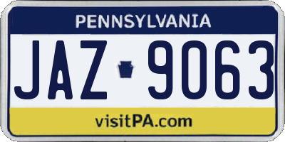 PA license plate JAZ9063