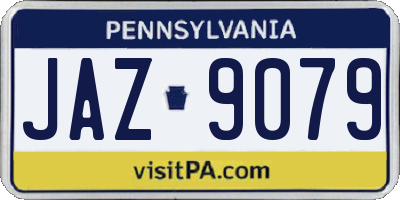 PA license plate JAZ9079