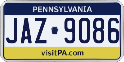 PA license plate JAZ9086