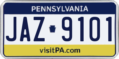 PA license plate JAZ9101