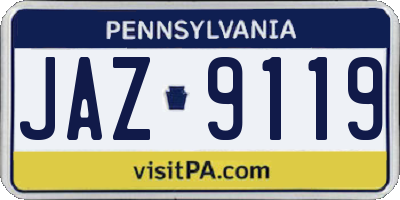 PA license plate JAZ9119