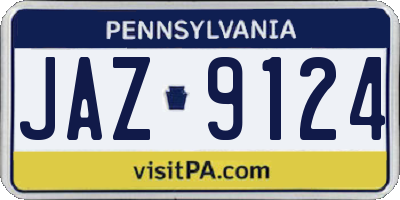 PA license plate JAZ9124