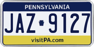 PA license plate JAZ9127