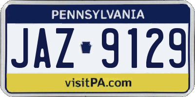 PA license plate JAZ9129