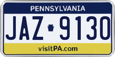 PA license plate JAZ9130