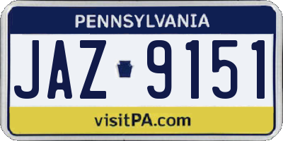 PA license plate JAZ9151