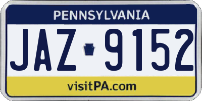 PA license plate JAZ9152