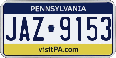 PA license plate JAZ9153