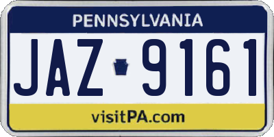 PA license plate JAZ9161
