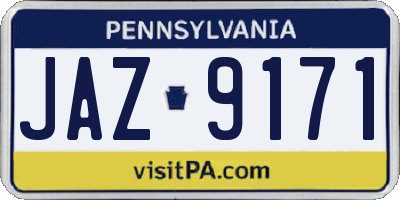 PA license plate JAZ9171