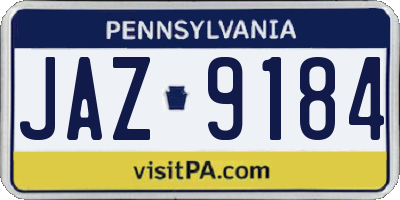 PA license plate JAZ9184