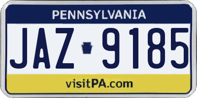 PA license plate JAZ9185