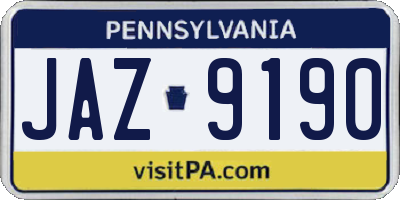 PA license plate JAZ9190