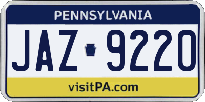 PA license plate JAZ9220