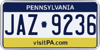 PA license plate JAZ9236