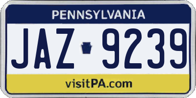 PA license plate JAZ9239