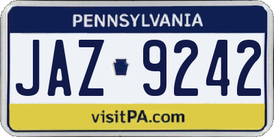 PA license plate JAZ9242