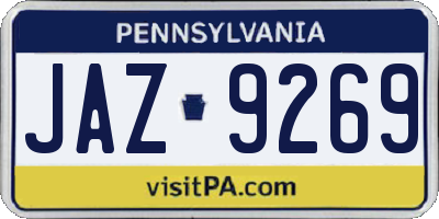 PA license plate JAZ9269