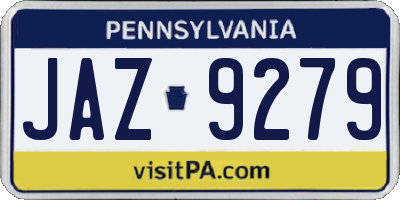 PA license plate JAZ9279