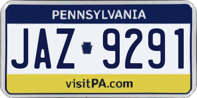 PA license plate JAZ9291